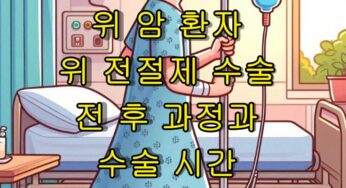 위암 환자 위 전절제 수술 전 후 과정 및 수술 시간